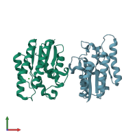 PDB entry 5tic coloured by chain, front view.