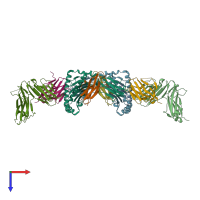 PDB entry 5til coloured by chain, top view.