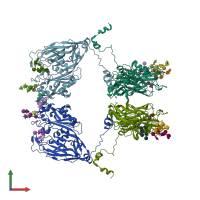PDB entry 5tip coloured by chain, front view.