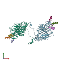 PDB entry 5tiq coloured by chain, front view.