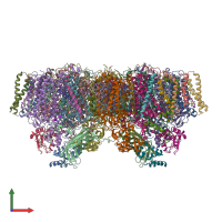 PDB entry 5tis coloured by chain, front view.