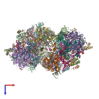 PDB entry 5tis coloured by chain, top view.