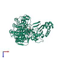 PDB entry 5tj3 coloured by chain, top view.
