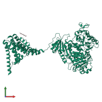 PDB entry 5tji coloured by chain, front view.