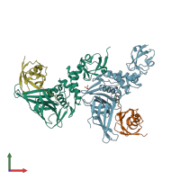 PDB entry 5tl6 coloured by chain, front view.