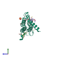 PDB entry 5tl9 coloured by chain, side view.