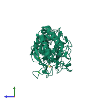 PDB entry 5tli coloured by chain, side view.