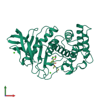 PDB entry 5tln coloured by chain, front view.