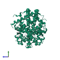 Estrogen receptor in PDB entry 5tm3, assembly 1, side view.