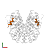 Nuclear receptor coactivator 2 in PDB entry 5tn5, assembly 1, front view.
