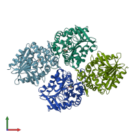 PDB entry 5tnd coloured by chain, front view.