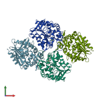 PDB entry 5tne coloured by chain, front view.