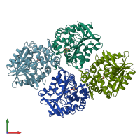 PDB entry 5tnj coloured by chain, front view.