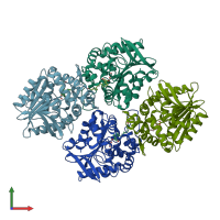 PDB entry 5tnr coloured by chain, front view.