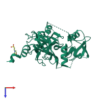 PDB entry 5tny coloured by chain, top view.