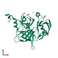 PDB entry 5tnz coloured by chain, front view.