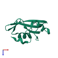 PDB entry 5to4 coloured by chain, top view.