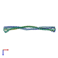 PDB entry 5to6 coloured by chain, top view.