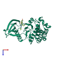 PDB entry 5to8 coloured by chain, top view.