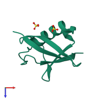 PDB entry 5tog coloured by chain, top view.