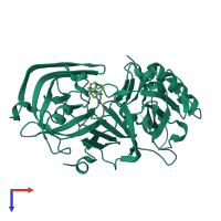 PDB entry 5tol coloured by chain, top view.