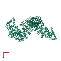 PDB entry 5tqc coloured by chain, top view.