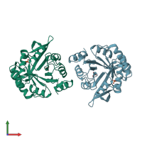 PDB entry 5tql coloured by chain, front view.