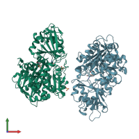 PDB entry 5tr2 coloured by chain, front view.