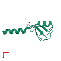 PDB entry 5trb coloured by chain, top view.