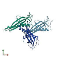 PDB entry 5tse coloured by chain, front view.