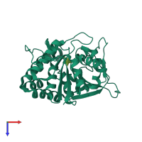 PDB entry 5tsq coloured by chain, top view.