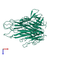 Tumor necrosis factor, soluble form in PDB entry 5tsw, assembly 1, top view.