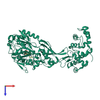 PDB entry 5tt5 coloured by chain, top view.
