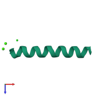 PDB entry 5ttc coloured by chain, top view.