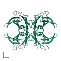 Transthyretin in PDB entry 5ttr, assembly 1, front view.