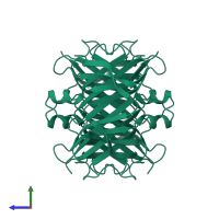 Transthyretin in PDB entry 5ttr, assembly 1, side view.