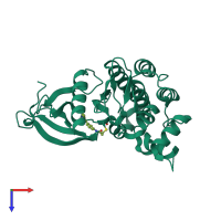 PDB entry 5ttv coloured by chain, top view.