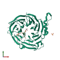 Hetero dimeric assembly 1 of PDB entry 5ttw coloured by chemically distinct molecules, front view.