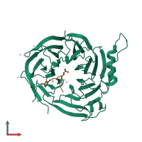 Hetero dimeric assembly 2 of PDB entry 5ttw coloured by chemically distinct molecules, front view.