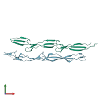 PDB entry 5tu7 coloured by chain, front view.