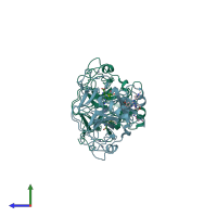 PDB entry 5tuy coloured by chain, side view.