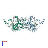 PDB entry 5tuy coloured by chain, top view.