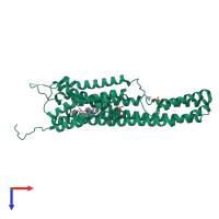 PDB entry 5tvn coloured by chain, top view.