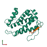 PDB entry 5twh coloured by chain, front view.