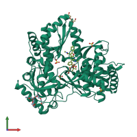 PDB entry 5twm coloured by chain, front view.