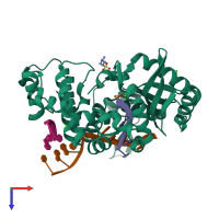 PDB entry 5tws coloured by chain, top view.