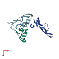 PDB entry 5tx6 coloured by chain, top view.