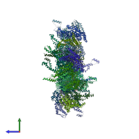 PDB entry 5txv coloured by chain, side view.