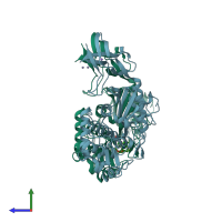 PDB entry 5ty2 coloured by chain, side view.