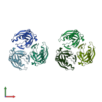 PDB entry 5ty5 coloured by chain, front view.